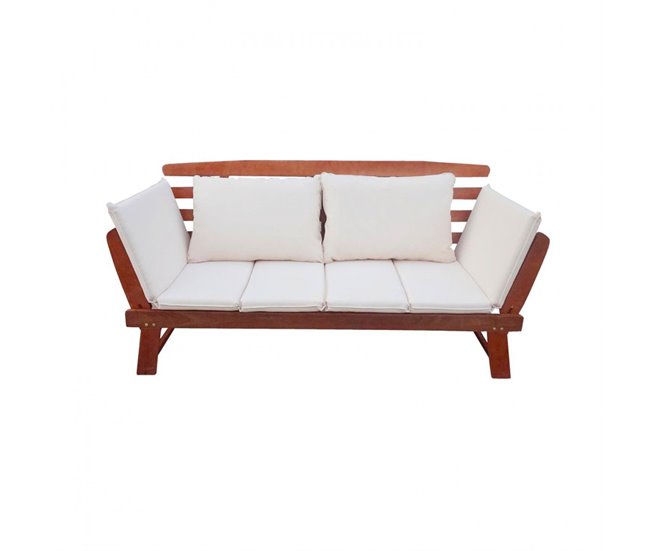 Banco de jardim modular com almofadas Merida madeira de acácia Madeira