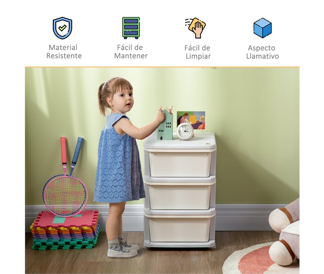 Organizador de Brinquedos PP HOMCOM Cru