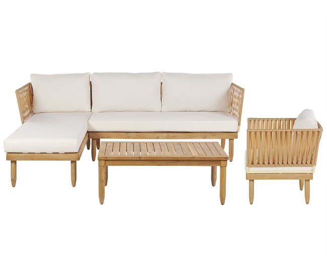 Beliani Conjunto de jardín CREMONA Branco/ Bege