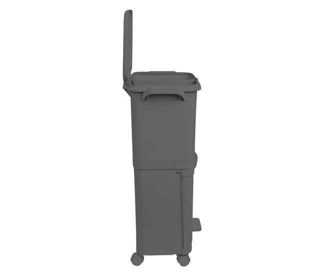 Lixeira de reciclagem com triagem seletiva e pedal Preto