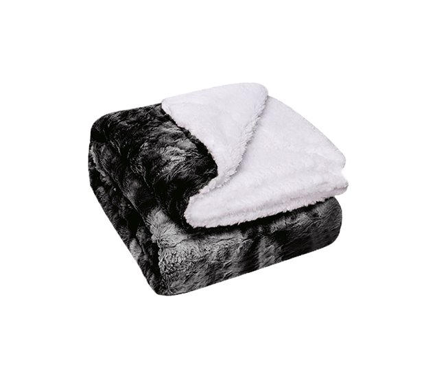  Acomoda Textile - Manta de pêlo sintético com velo Preto