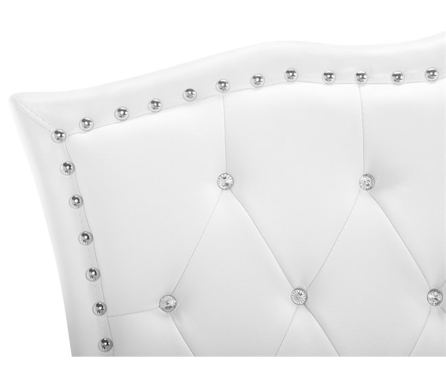 Beliani Cama con almacenaje Piel sintética METZ 168x217 Branco