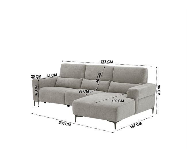 Chaise longue relax elétrica LEANIS Bege