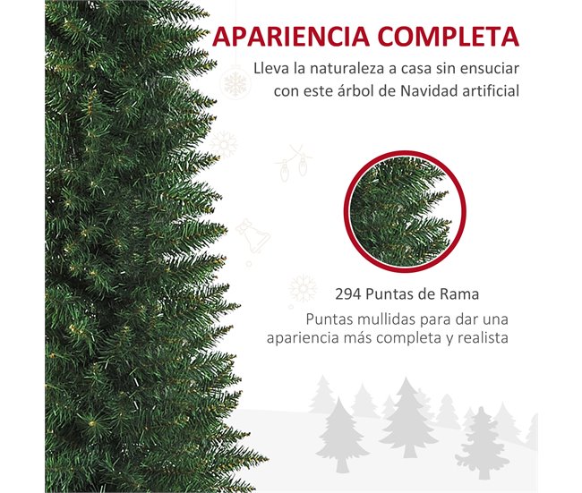 Árvore de Natal Metal, PVC, Plástico HOMCOM, casa - natal Verde