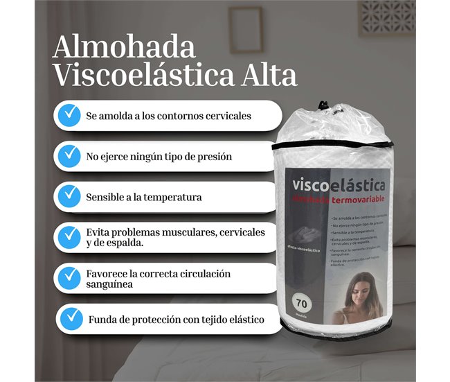 Travesseiro de alta viscoelástica 150x30 Branco