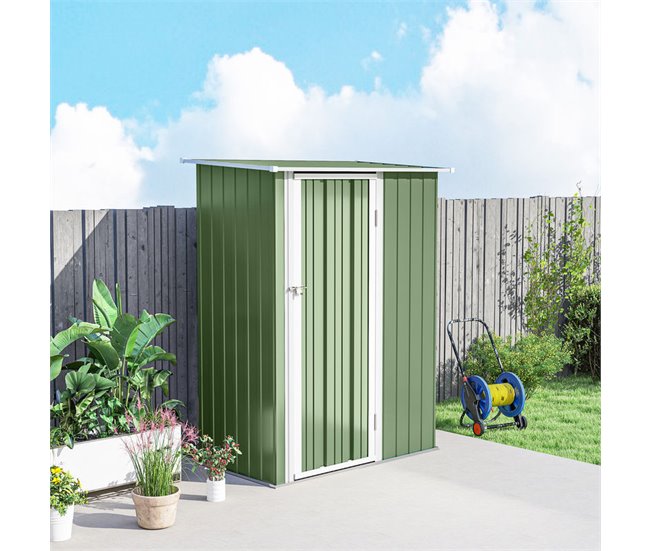 Abrigo de Armazenamento Aço e PP Outsunny Verde