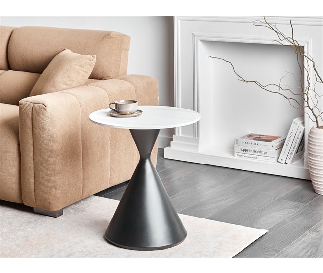 Beliani Mesa de apoio HAIWEE Branco/ Preto