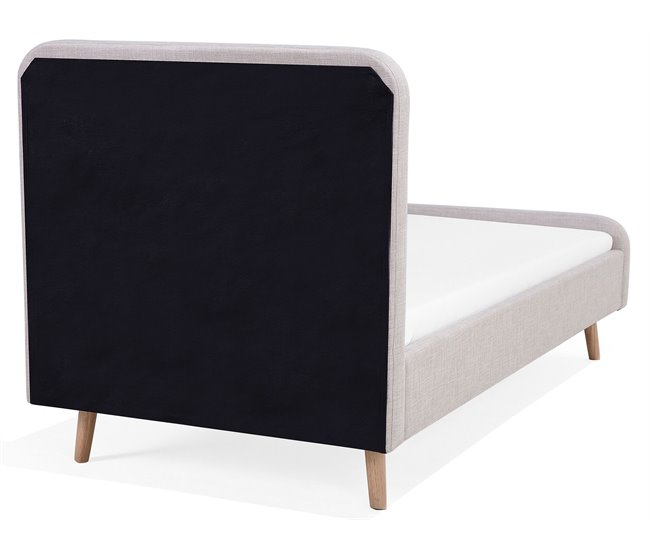 Beliani Cama com estrado Poliéster RENNES 101x220 Bege