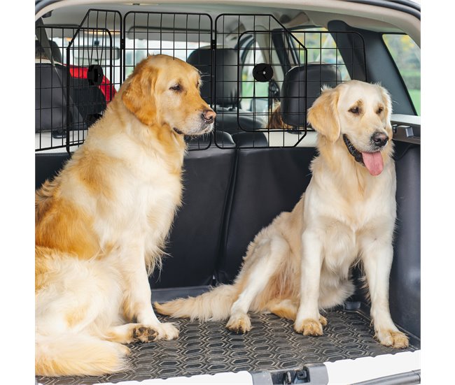 Separador de carro para cães aço PawHut Preto