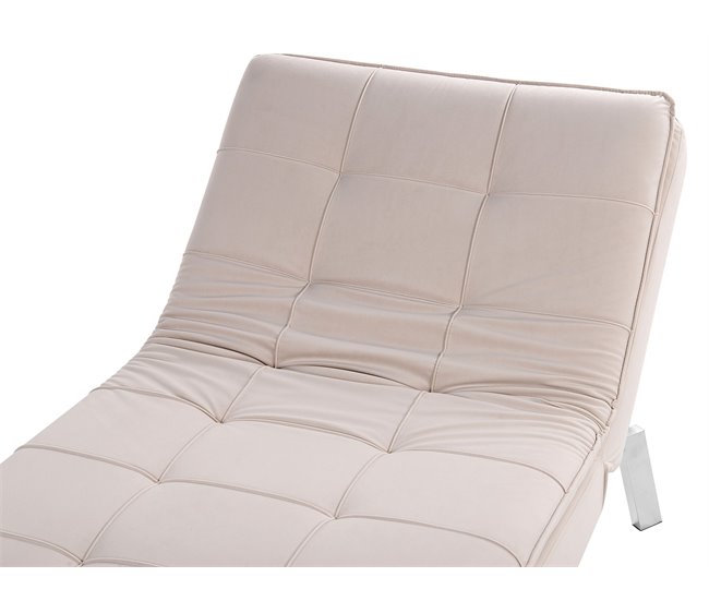 Beliani Chaise longue Terciopelo LOIRET Bege
