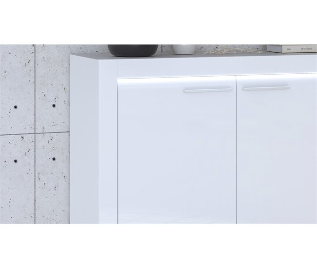 Aparador branco brilhante LIVING Branco Brillo