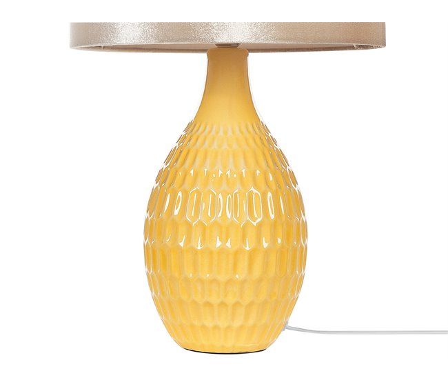 Beliani Candeeiro de mesa HADDAS Amarelo