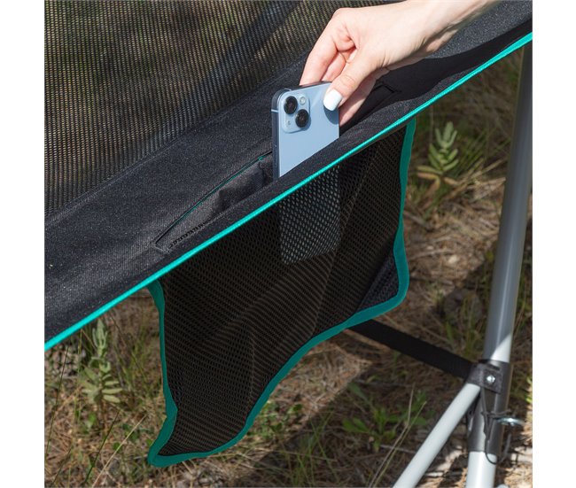 Aktive Rede dobrável com estrutura de aço com porta-copos Preto