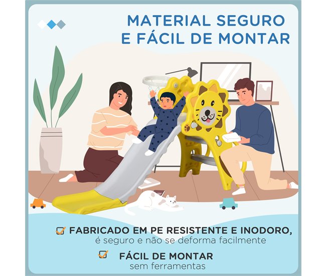 Escorrega para Crianças PE AIYAPLAY Amarelo
