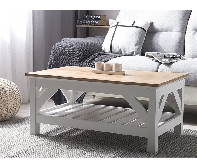 Beliani Mesa de centro SAVANNAH 60x101 Branco