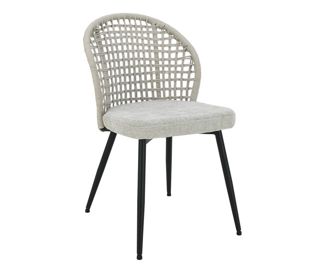 Cadeira revestida em tecido cinza SUKI Cinza