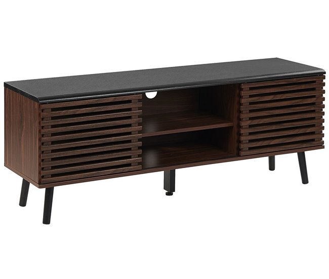 Beliani Mesa de TV ROCHESTER 140 Castanho