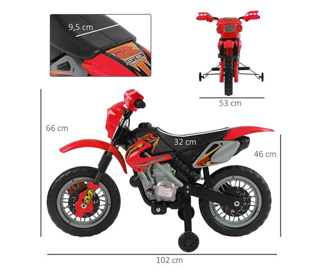 Mota Elétrica Infantil PP HOMCOM Vermelho