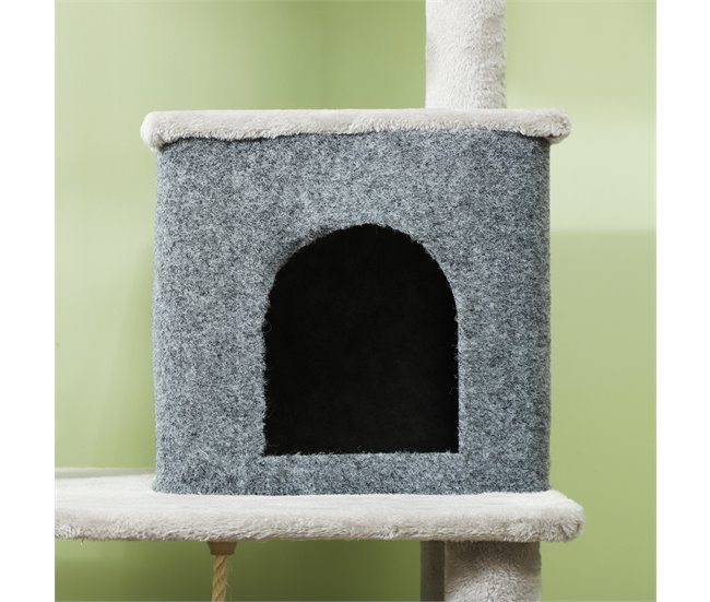 Arranhador para Gatos Melamina de Madeira e Sisal PawHut Cinza