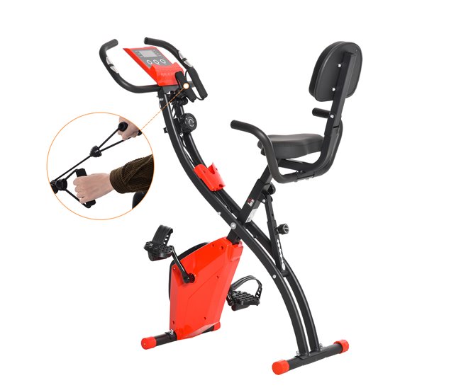 Bicicleta Estática Aço, ABS e PVC HOMCOM Cinza