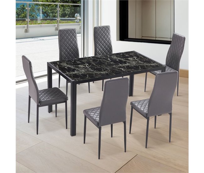  Mesa de jantar Lacey 135x80 Cinza