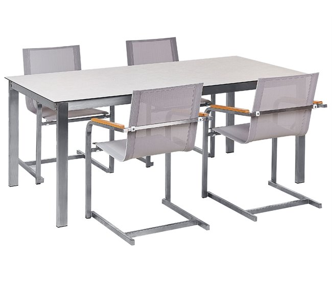 Beliani Conjunto de refeição COSOLETO Branco