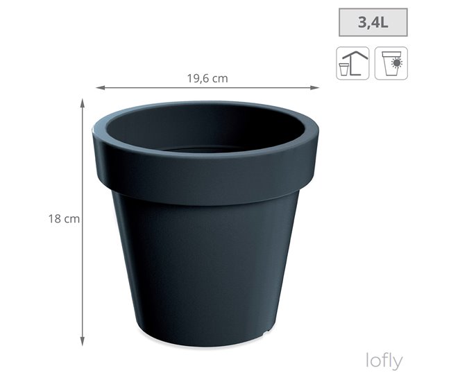 2x lofly plástico pote Antracite