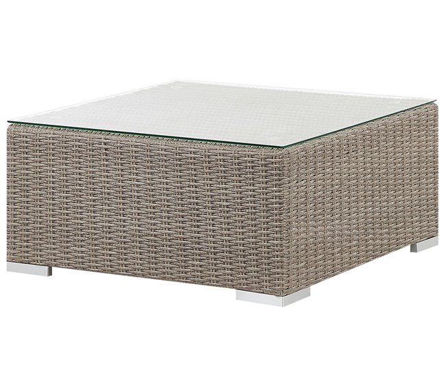 Beliani Conjunto lounge CONTARE Cinza Claro