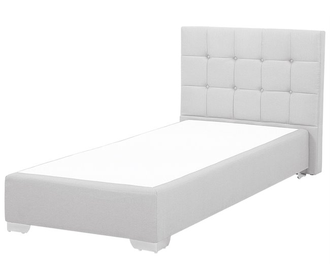 Beliani Cama continental Poliéster ADMIRAL 99x212 Cinza Claro