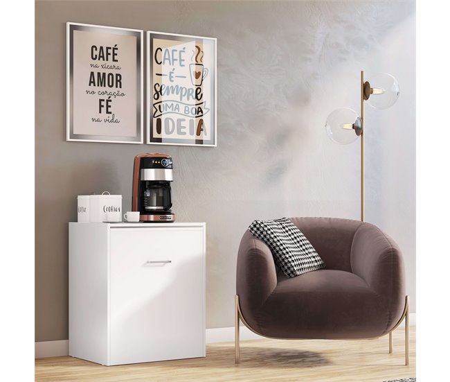 Mesa de escritório Ashe com 3 prateleiras retráteis, melamina Branco