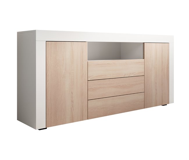 Aparador sala de estar e jantar 2 portas 3 gavetas yanis 160