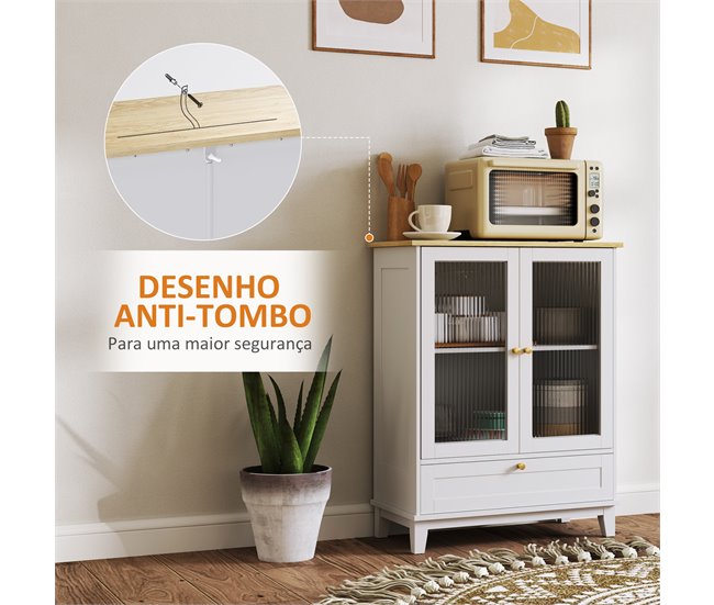 Aparador MDF e Melamina de Madeira HOMCOM Branco