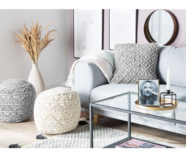 Beliani Almofada decorativa KIZKALESI Cinza