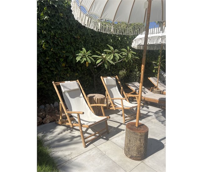 Beliani Cadeira lounge/relax ATRANI Branco/ Bege