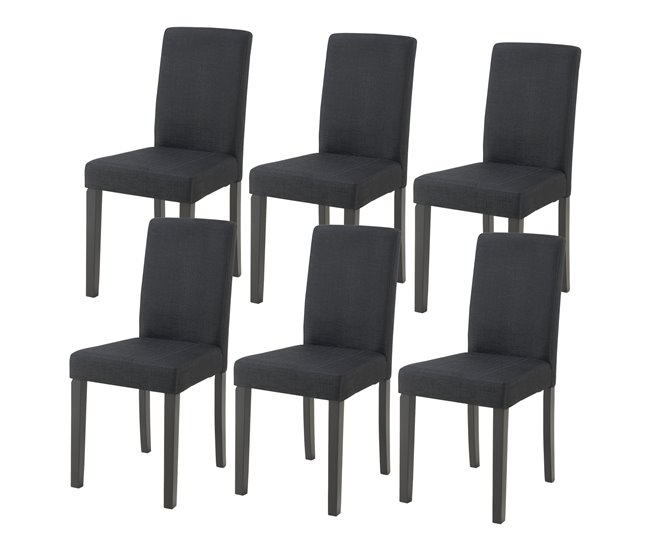 Cadeira de jantar hamburg conjunto de 6 têxteis [en.casa]