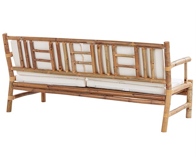 Beliani Conjunto lounge Madeira de bambu RICCIONE Castanho