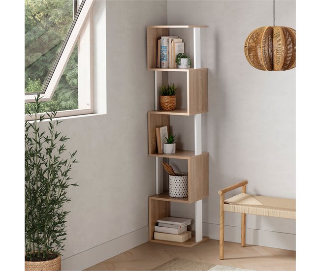 Estante Maldivas 5 espaços 35 Madeira