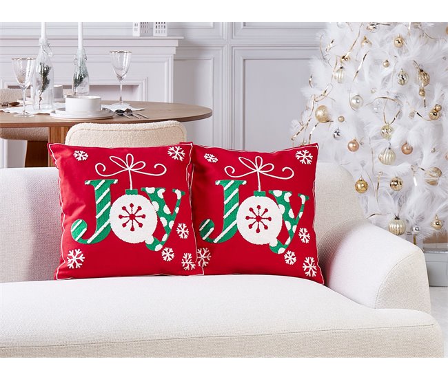 Beliani Almofada decorativa GINGERBREAD Vermelho