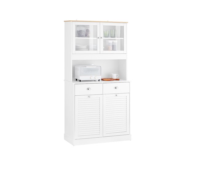 Aparador de cozinha com 2 gavetas e 3 portas SoBuy FSB101-W Branco