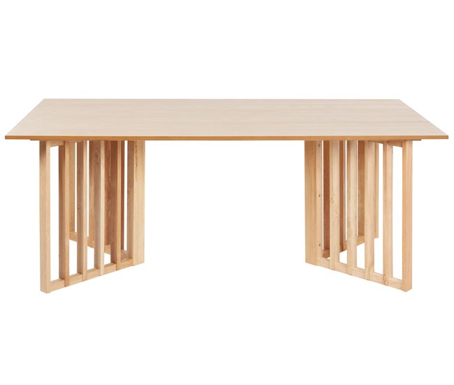 Beliani Mesa de jantar LEANDRA Castanho