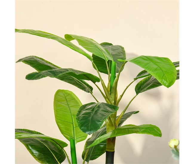 Bananeira Artificial PEVA, PE, Cimento HOMCOM, casa - decoração Verde
