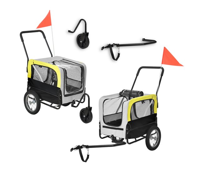 Atrelado para bicicletas para animais de estimação Azul/ Preto