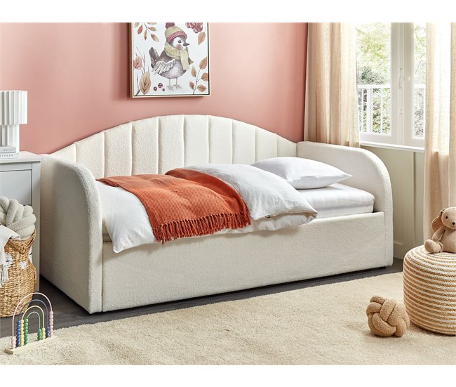 Beliani Cama nido Bouclé EYBURIE 99x217 Bege