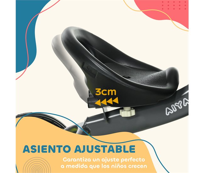Triciclo para Crianças Metal, EVA, Polipropileno e PE AIYAPLAY Preto