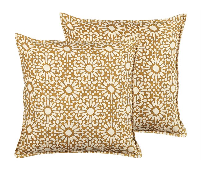 Beliani Almofada decorativa CEIBA 45x45 Areia