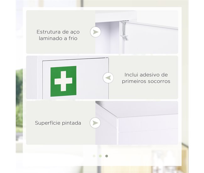 Armário Farmácia Aço Laminado a Frio kleankin Branco