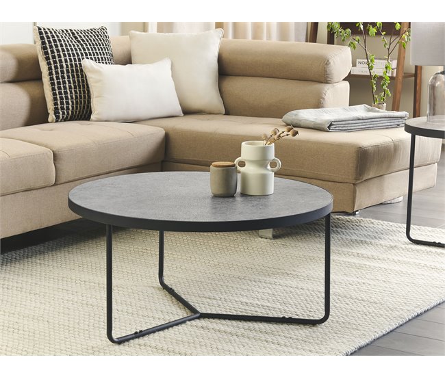 Beliani Mesa de centro MELODY 80x80 Cinza