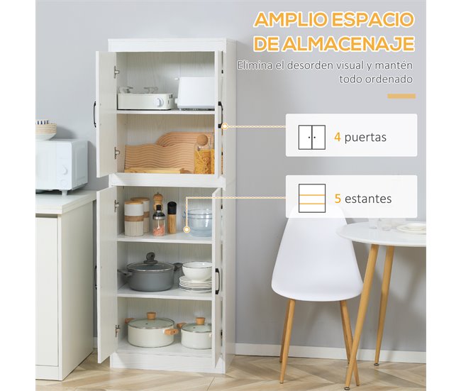 Armário de Cozinha Melamina de Madeira HOMCOM, casa - cozinha 60 Branco