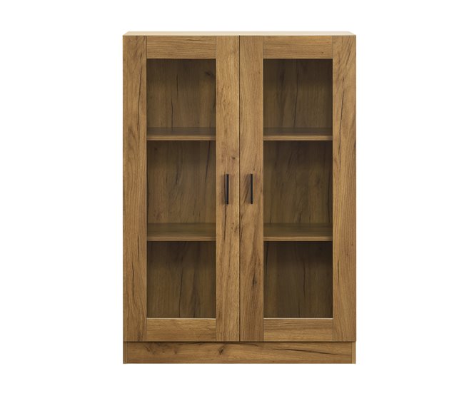 Vitrina Sorø com 2 portas 3 compartimentos 80 Carvalho