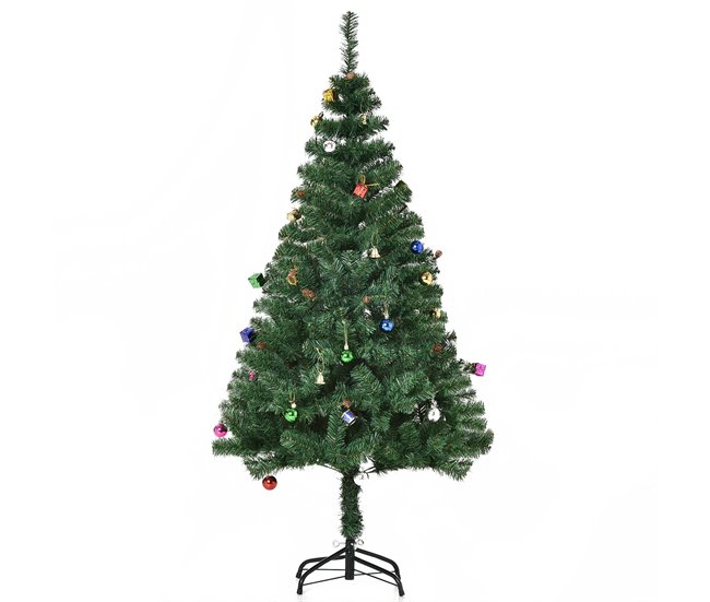 Árvore de Natal Artificial PVC e Metal HOMCOM, casa - natal Verde